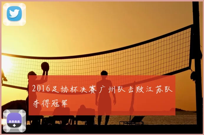 2016足协杯决赛广州队击败江苏队夺得冠军